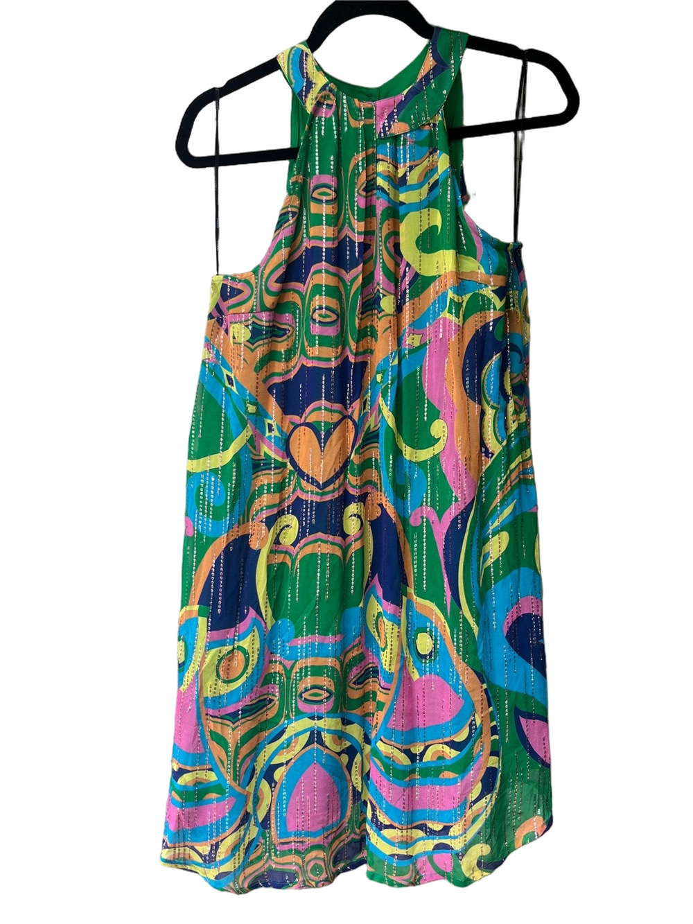 CIEBON Sleeveless Halter Retro Chiffon Halter Shift Dress Size S